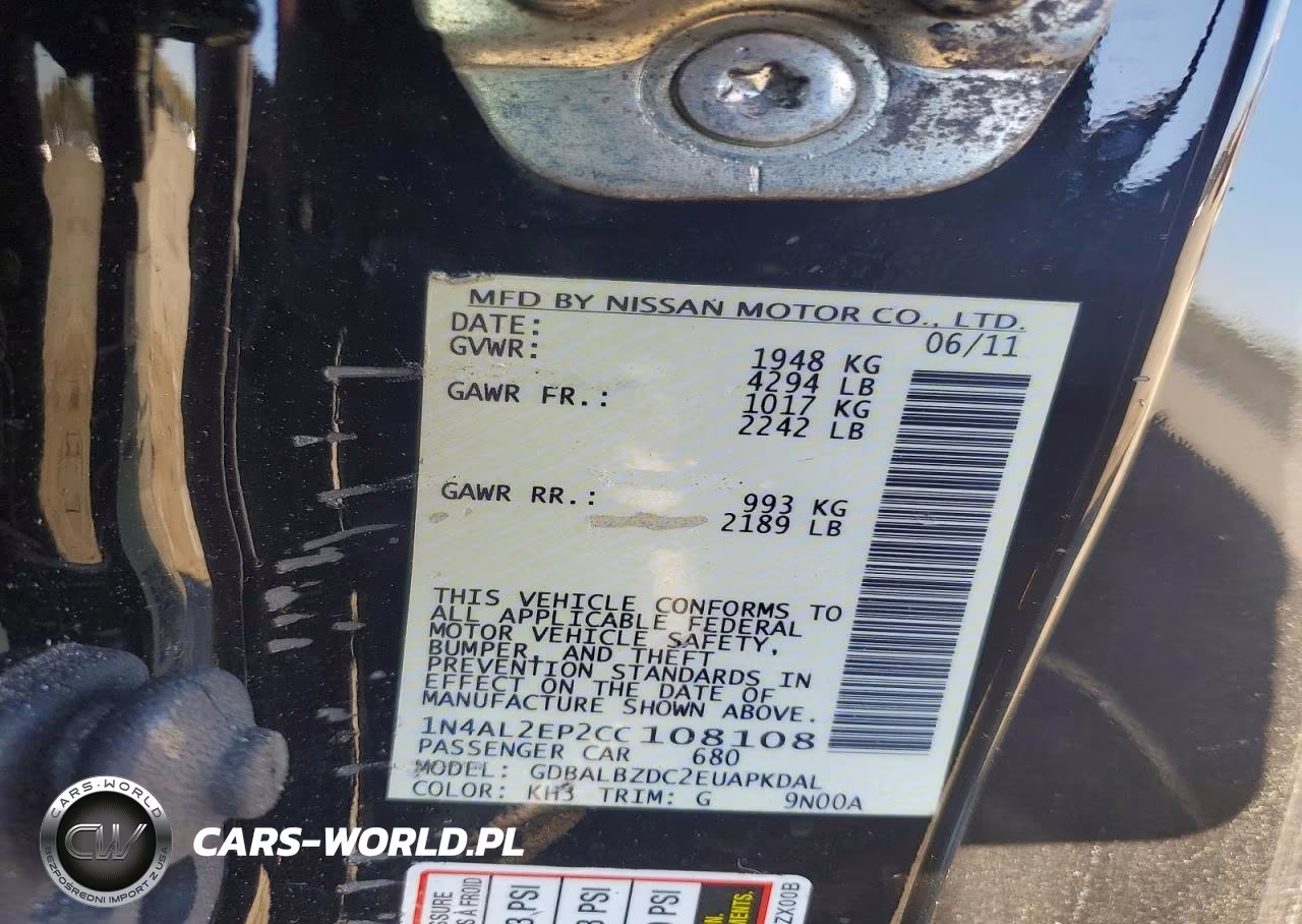 2012 Nissan Altima 2.5 S VIN:1N4AL2EP2CC108108 - 12