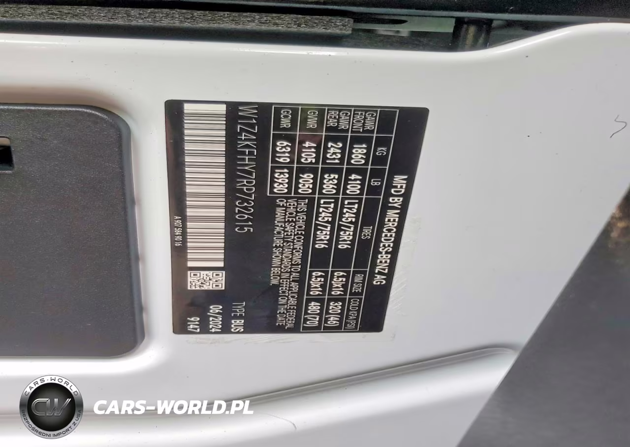2024 Mercedes Benz Sprinter 2500 VIN:W1Z4KFHY7RP732615 - 13