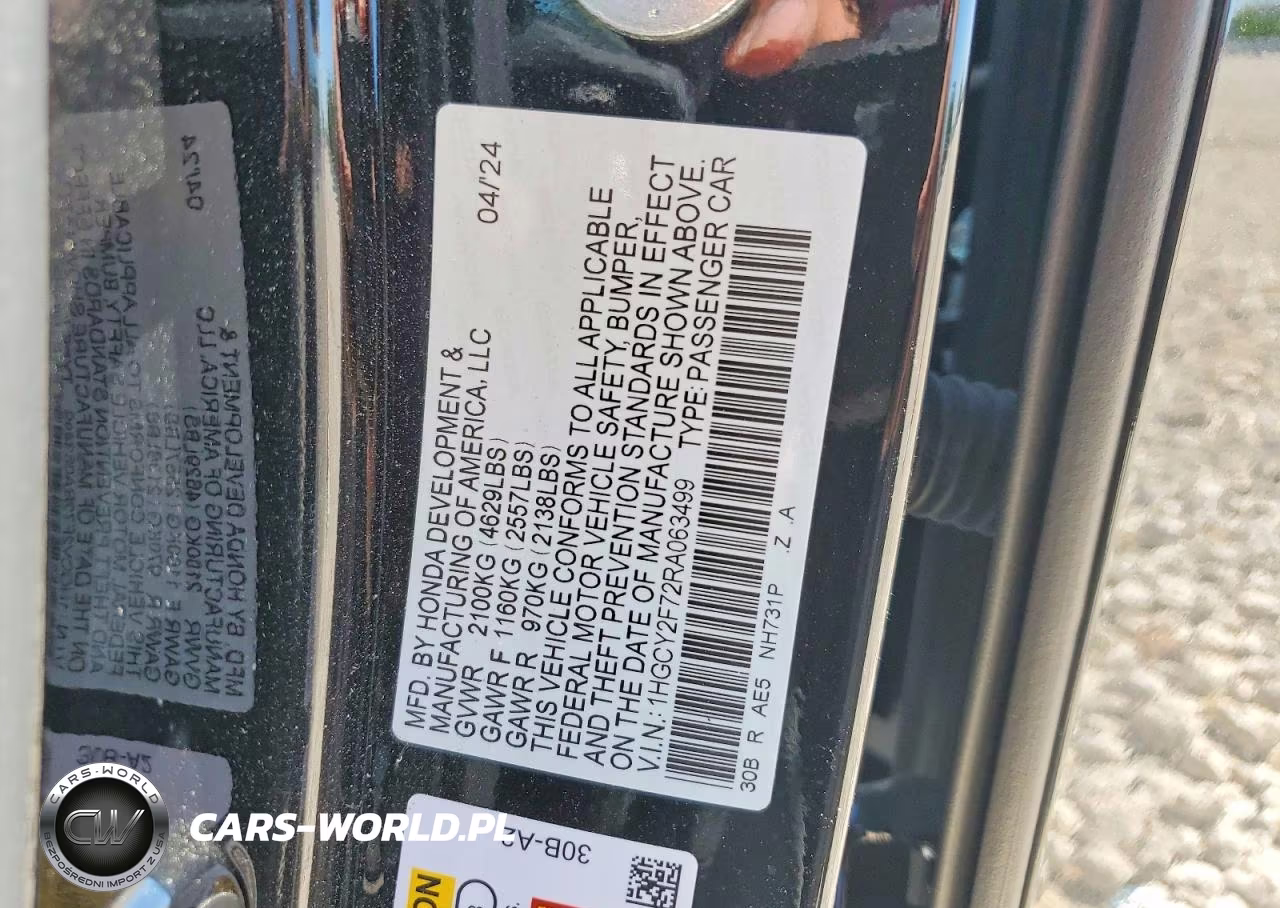 2024 Honda Accord Hybrid Sport-L VIN:1HGCY2F72RA063499 - 13