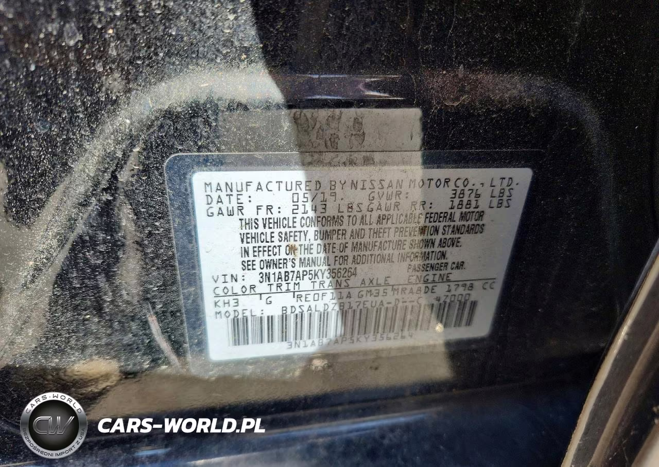 2019 Nissan Sentra Sv VIN:3N1AB7AP5KY356264 - 12