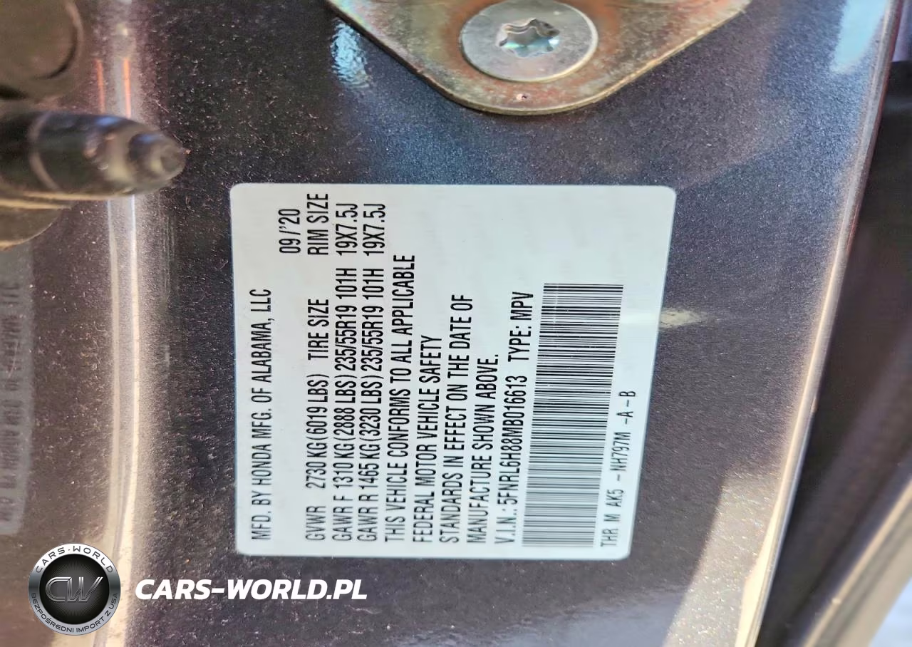 2021 Honda Odyssey Touring VIN:5FNRL6H88MB016613 - 13