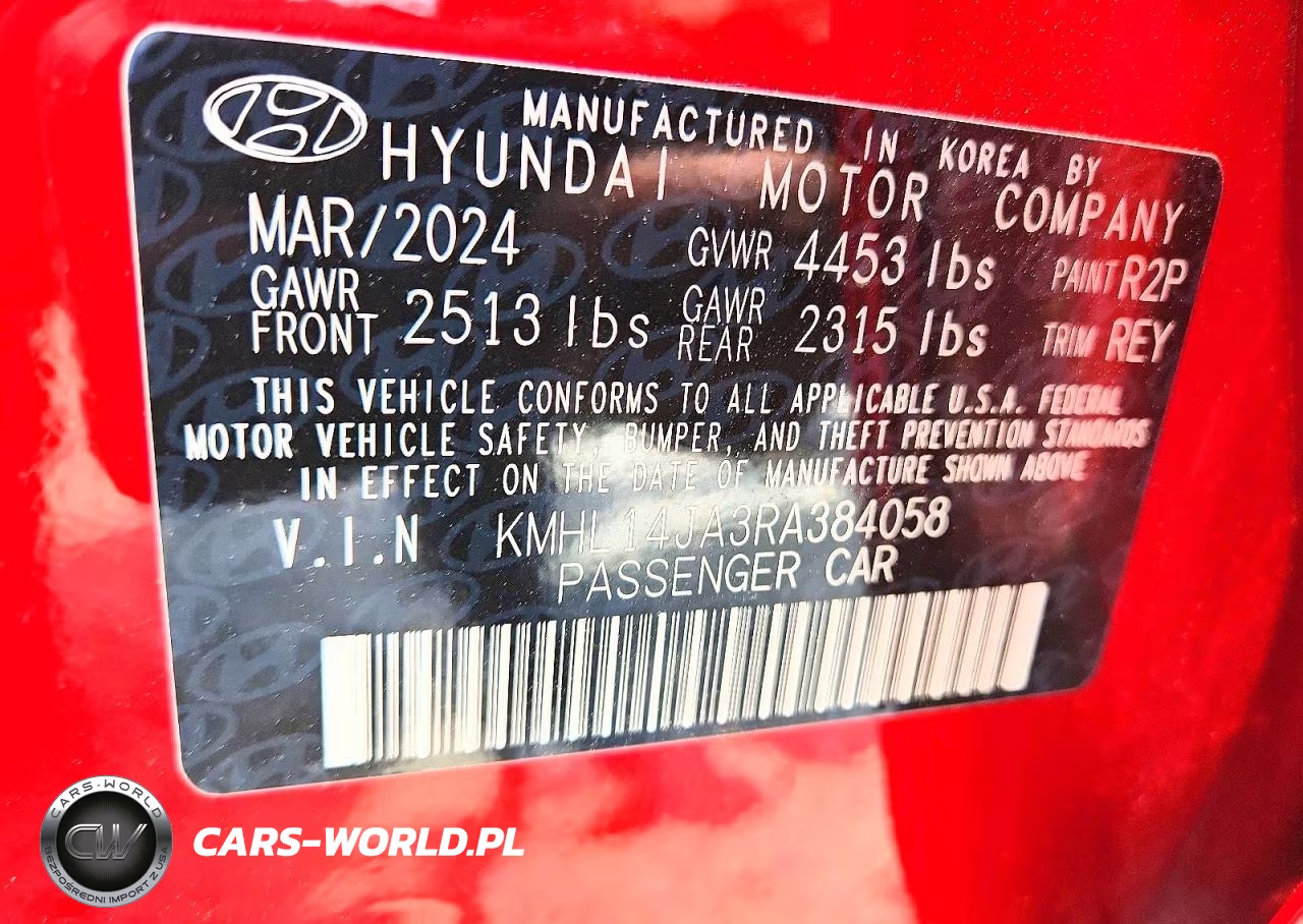 2024 Hyundai Sonata Sel VIN:KMHL14JA3RA384058 - 13