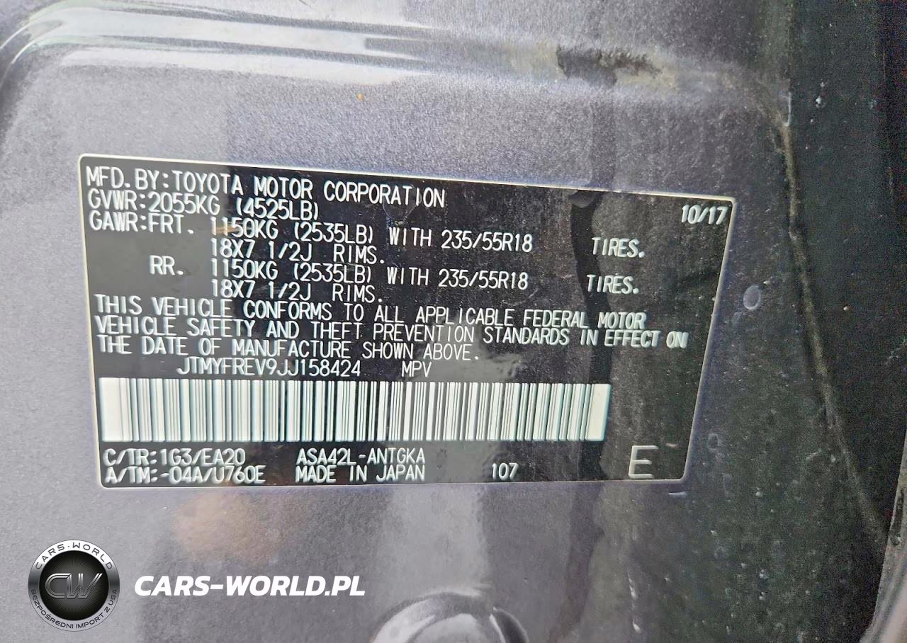 2018 Toyota Rav4 Limited VIN:JTMYFREV9JJ158424 - 12