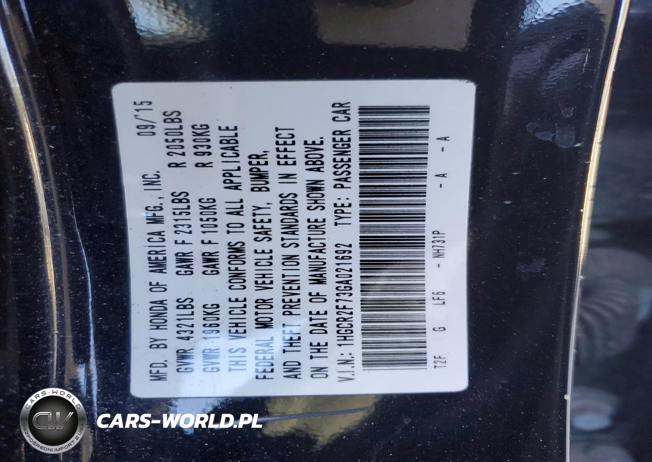 2016 Honda Accord Ex VIN:1HGCR2F73GA021692 - 12