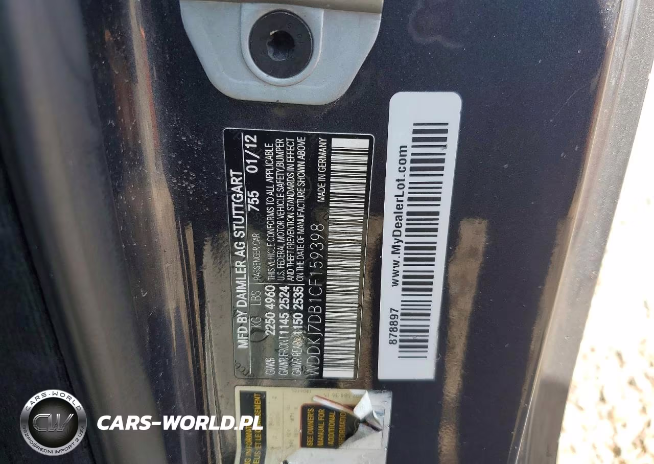 2012 Mercedes-Benz E 550 VIN:WDDKJ7DB1CF159398 - 12