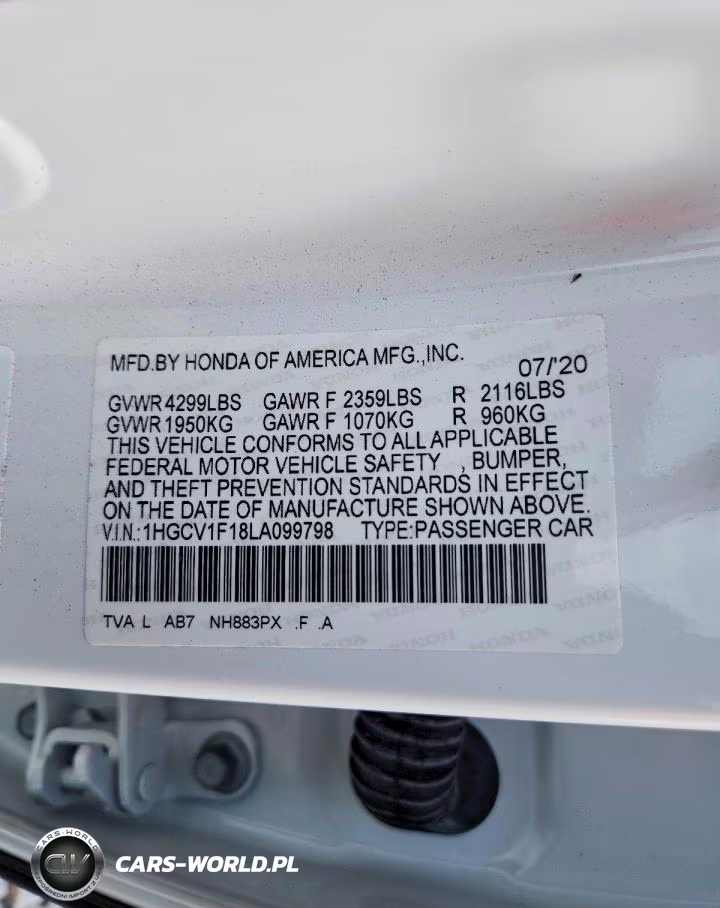 2020 Honda Accord Lx VIN:1HGCV1F18LA099798 - 12