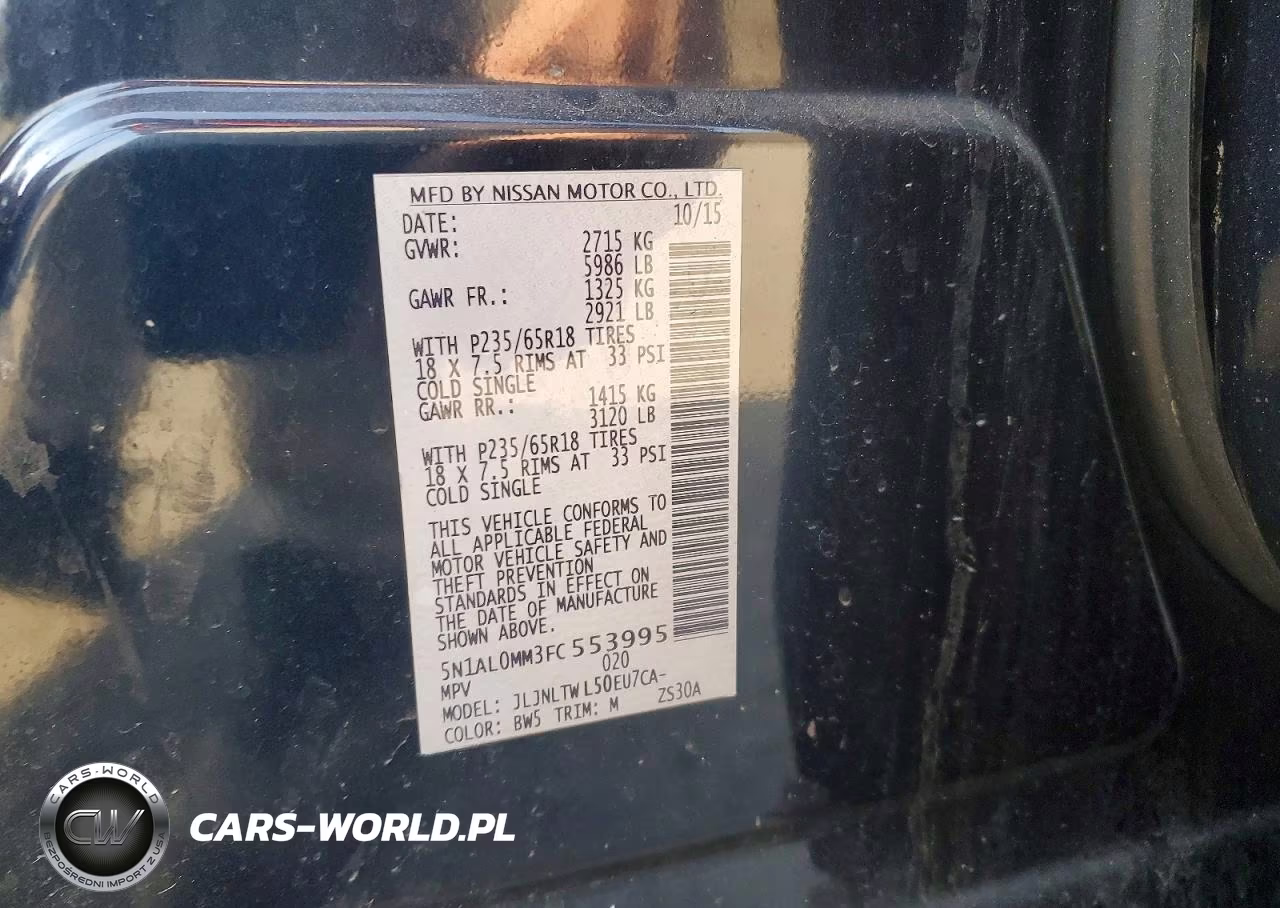 2015 Infiniti Qx60 Base VIN:5N1AL0MM3FC553995 - 14