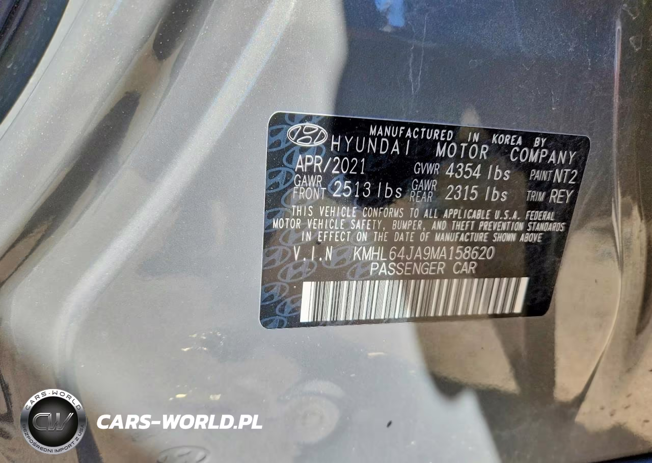 2021 Hyundai Sonata Sel VIN:KMHL64JA9MA158620 - 13