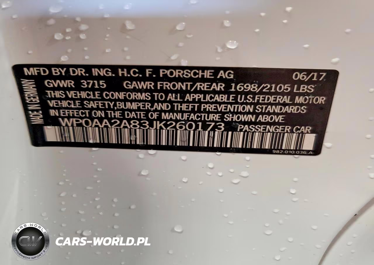 2018 Porsche Cayman VIN:WP0AA2A83JK260173 - 13