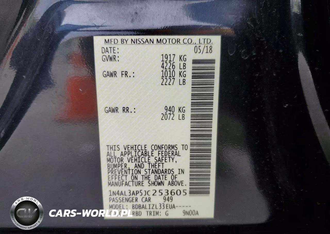 2018 Nissan Altima 2.5 Sv VIN:1N4AL3AP5JC253605 - 13