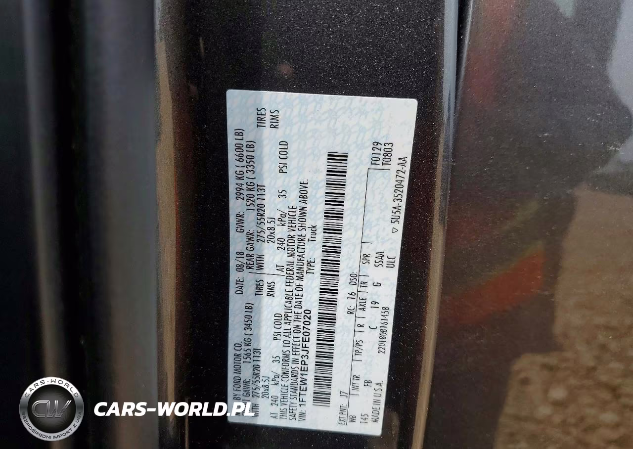 2018 Ford F150 Supercrew VIN:1FTEW1EP3JFE07020 - 12