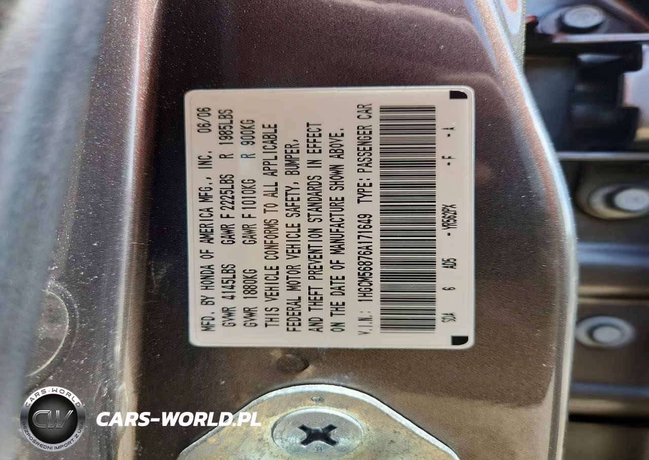 2006 Honda Accord Ex VIN:1HGCM56876A171649 - 12