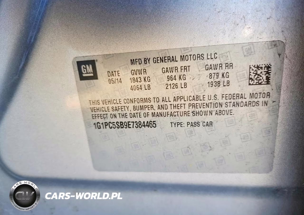 2014 Chevrolet Cruze Lt VIN:1G1PC5SB9E7384465 - 12