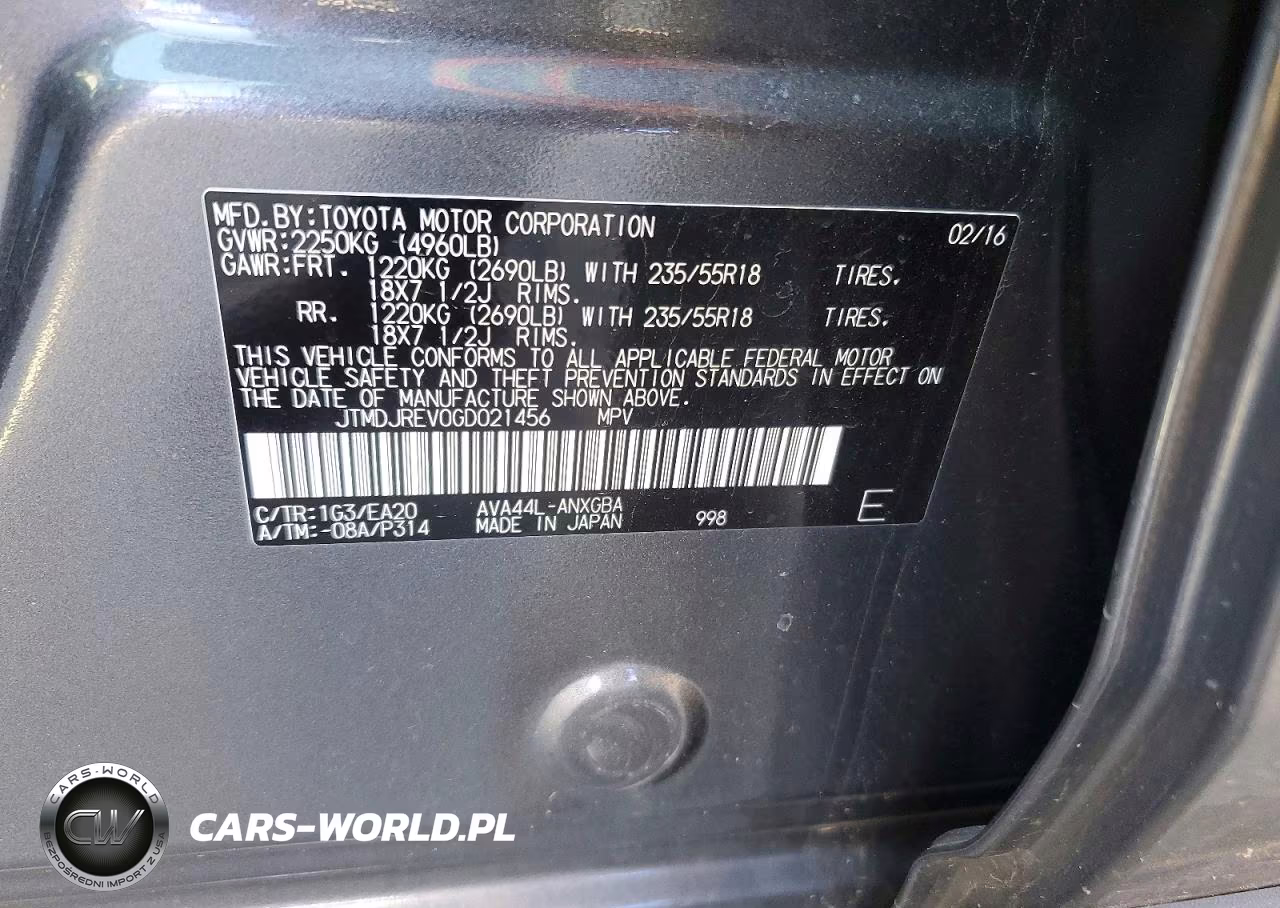 2016 Toyota Rav4 Hv Limited VIN:JTMDJREV0GD021456 - 14