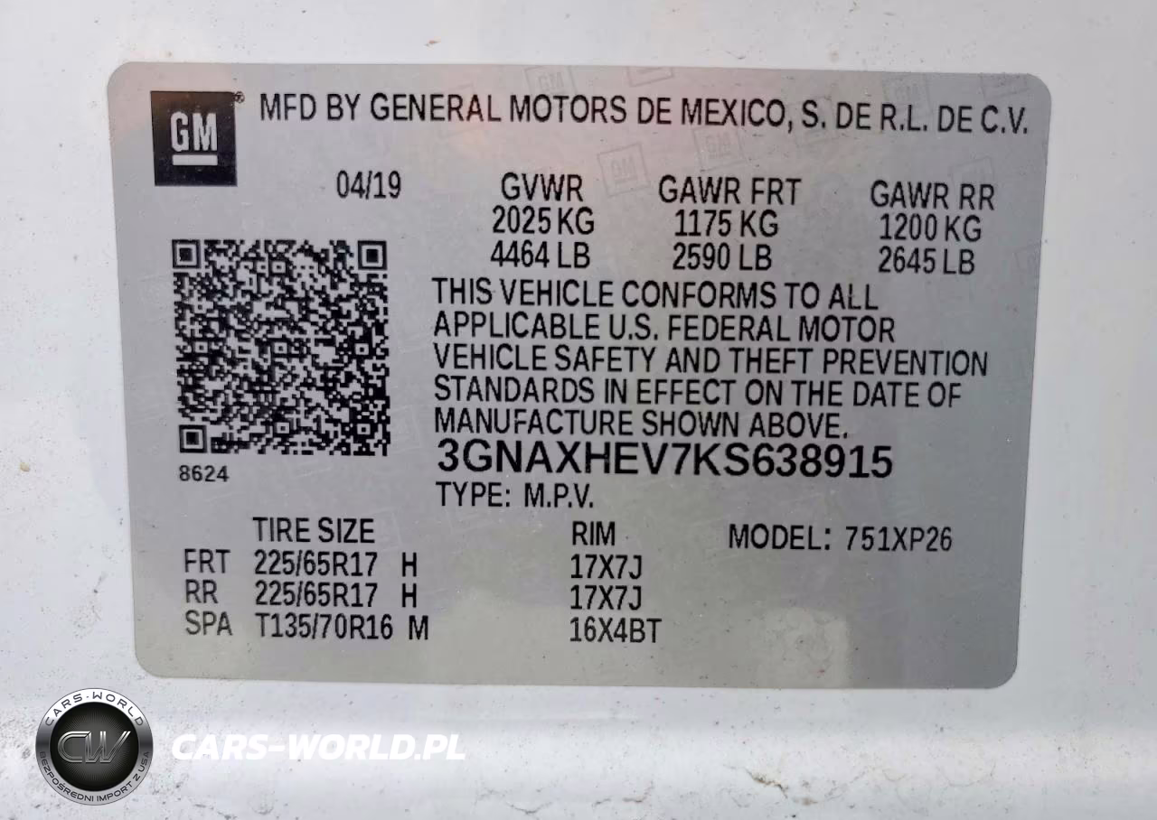 2019 Chevrolet Equinox Ls VIN:3GNAXHEV7KS638915 - 13