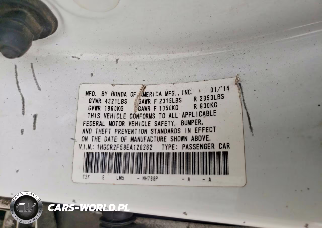 2014 Honda Accord Sport VIN:1HGCR2F58EA120262 - 13