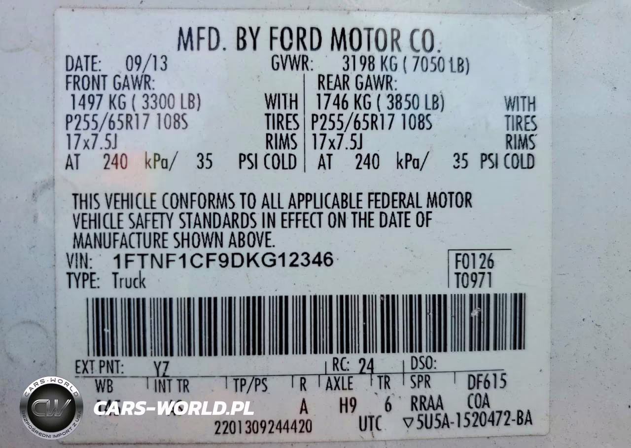 2013 Ford F150 VIN:1FTNF1CF9DKG12346 - 12
