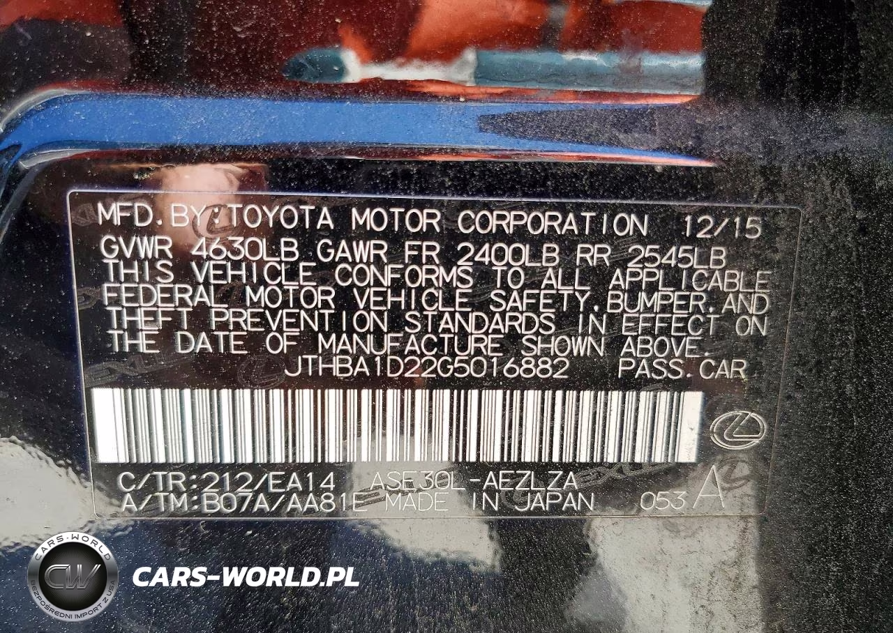 2016 Lexus Is 200T VIN:JTHBA1D22G5016882 - 13