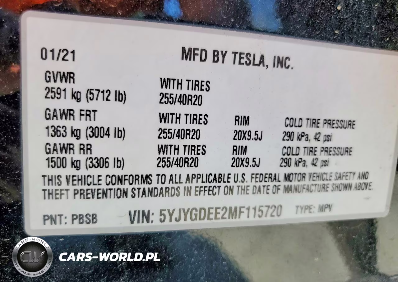 2021 Tesla Model Y VIN:5YJYGDEE2MF115720 - 12