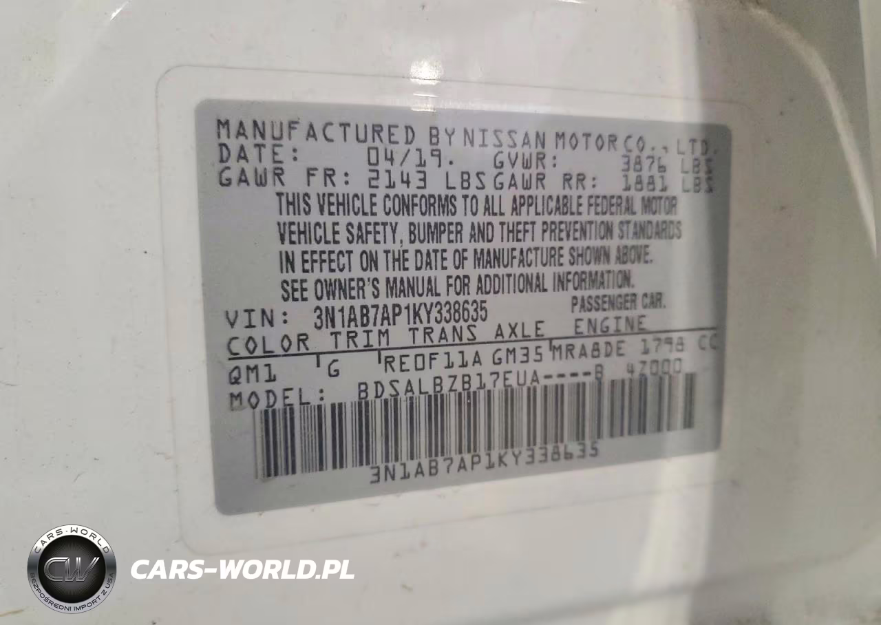 2019 Nissan Sentra S VIN:3N1AB7AP1KY338635 - 12