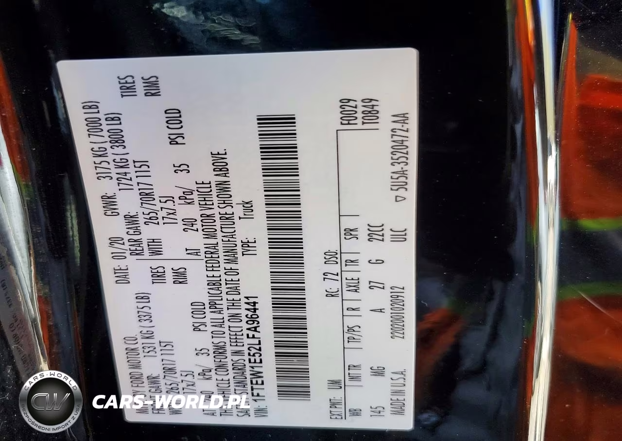 2020 Ford F150 Supercrew VIN:1FTEW1E52LFA96441 - 12