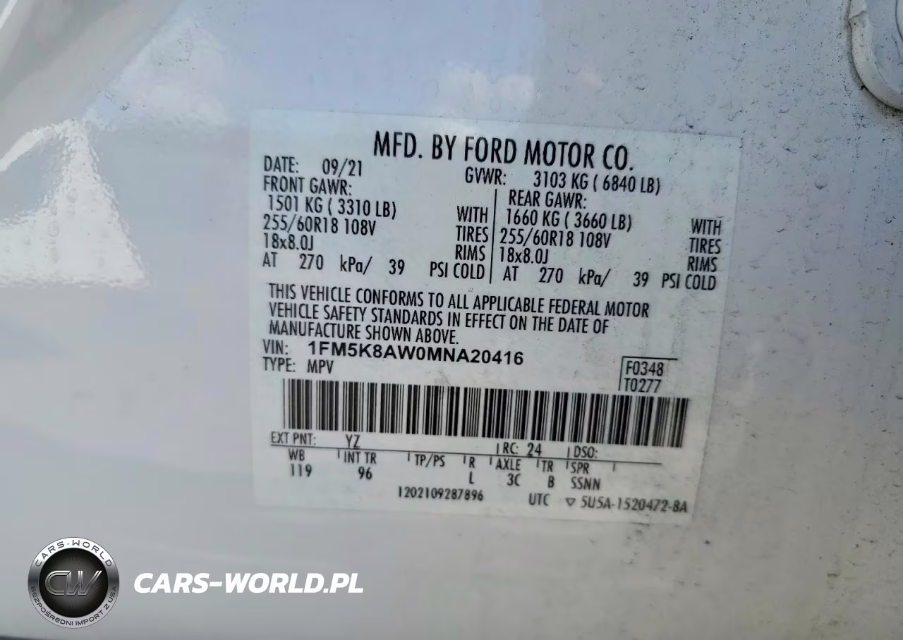 2021 Ford Explorer VIN:1FM5K8AW0MNA20416 - 13