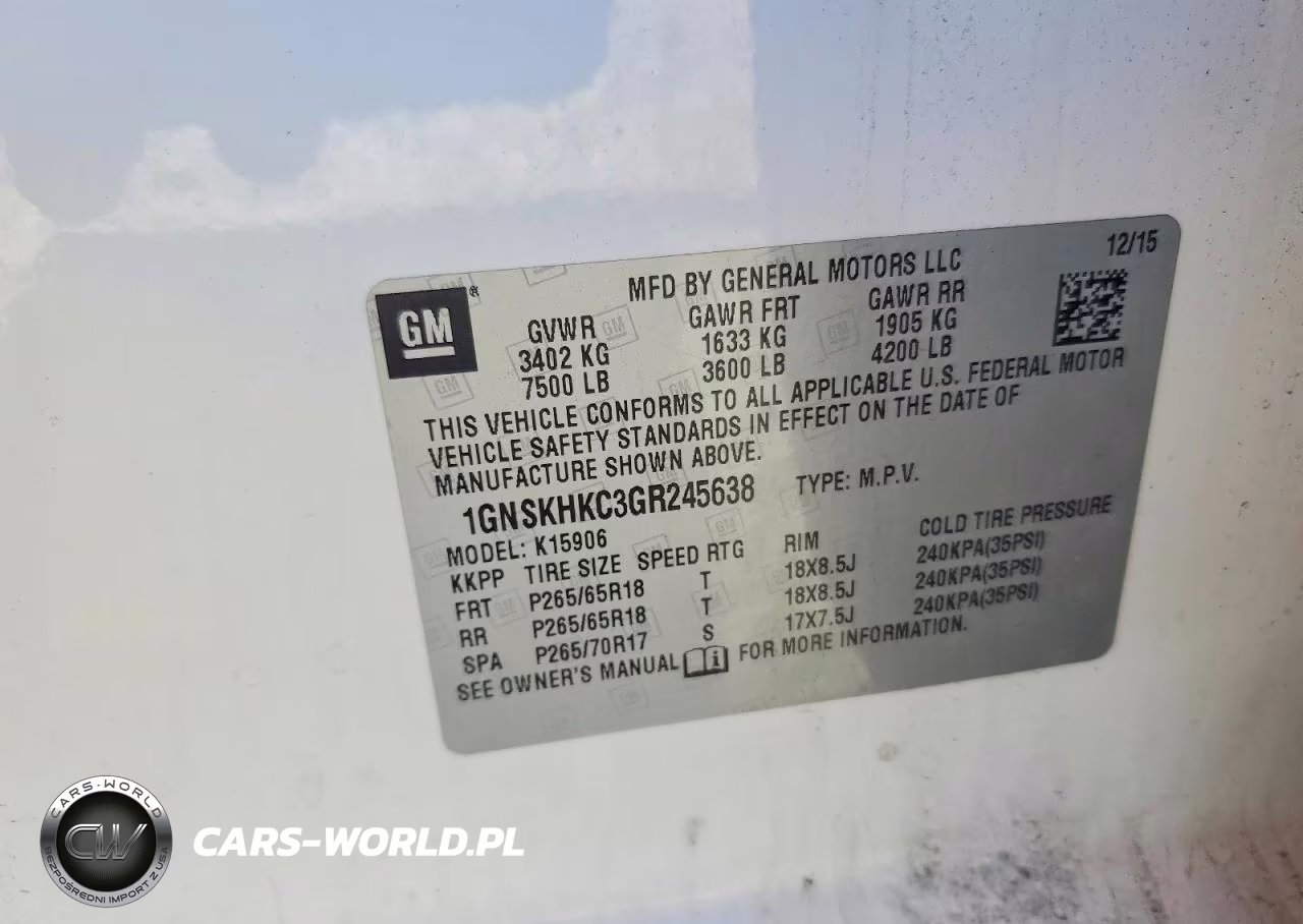 2016 Chevrolet Suburban K1500 Lt VIN:1GNSKHKC3GR245638 - 14