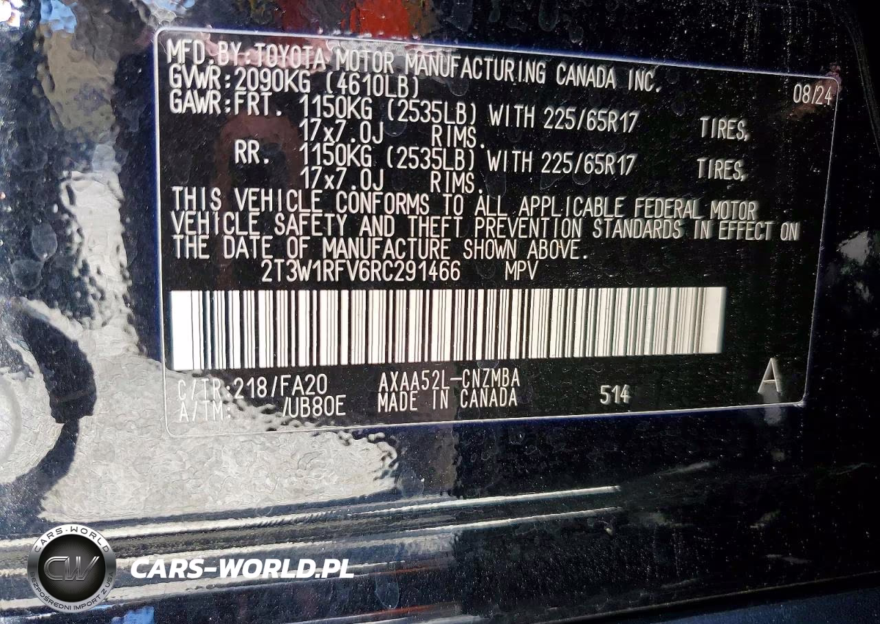 2024 Toyota Rav4 Xle VIN:2T3W1RFV6RC291466 - 12