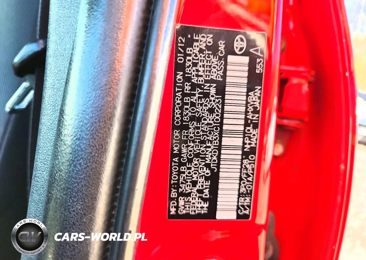 2012 Toyota Prius C Two VIN:JTDKDTB3XC1002231 - 12