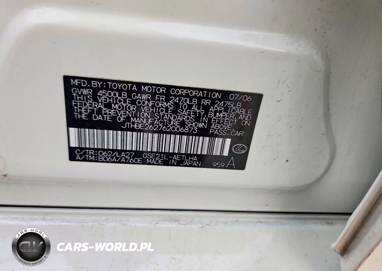 2006 Lexus Is 350 VIN:JTHBE262762006873 - 12