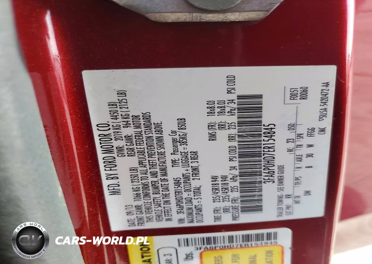 2014 Ford Fusion Se VIN:3FA6P0HD7ER154845 - 12