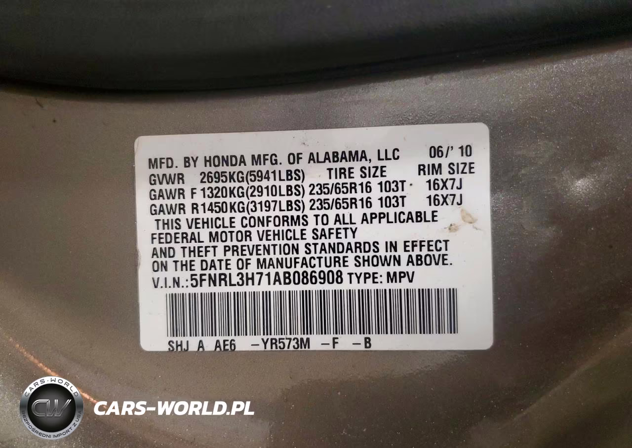 2010 Honda Odyssey Exl VIN:5FNRL3H71AB086908 - 14