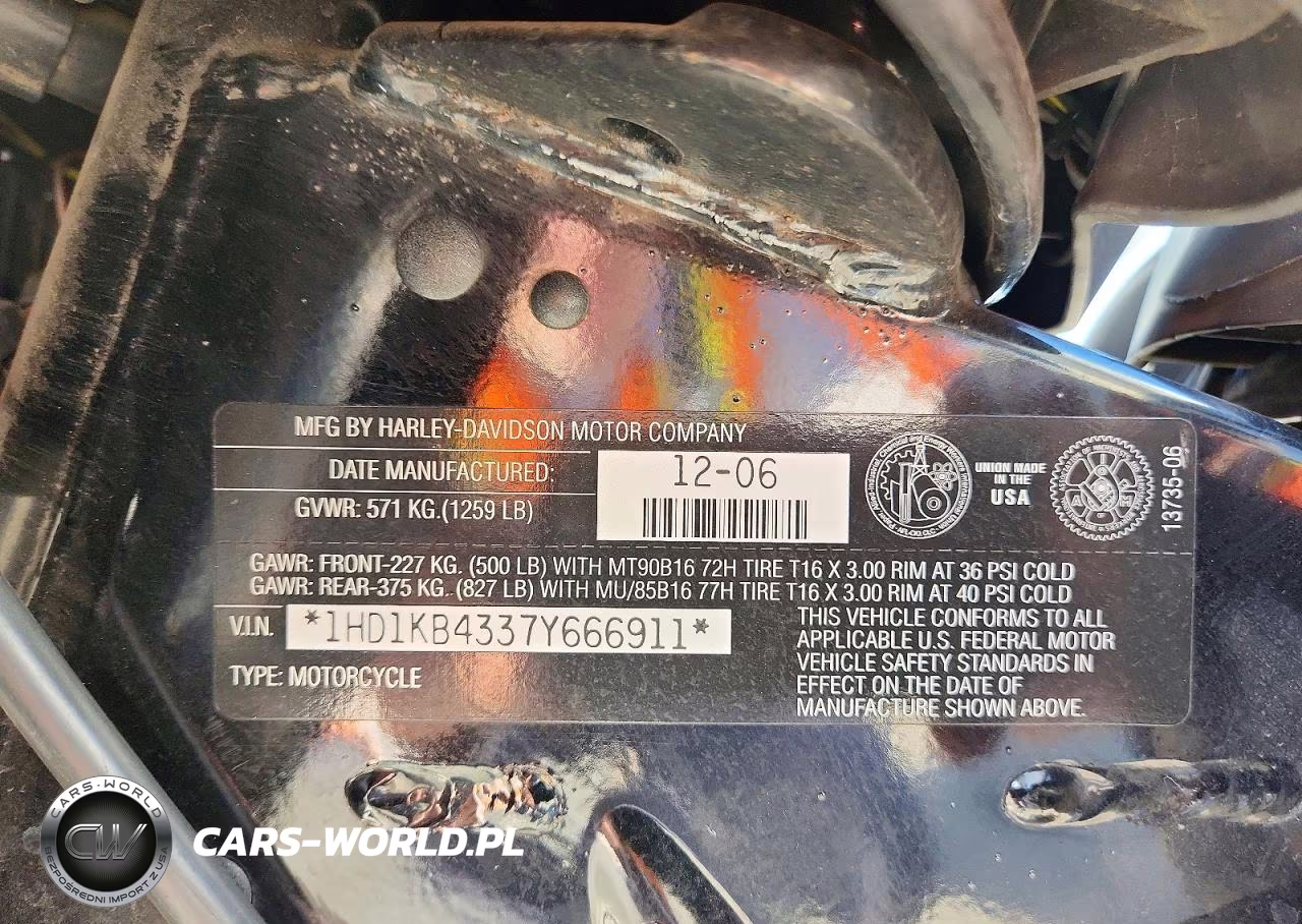 2007 Harley-Davidson Flhx California VIN:1HD1KB4337Y666911 - 9
