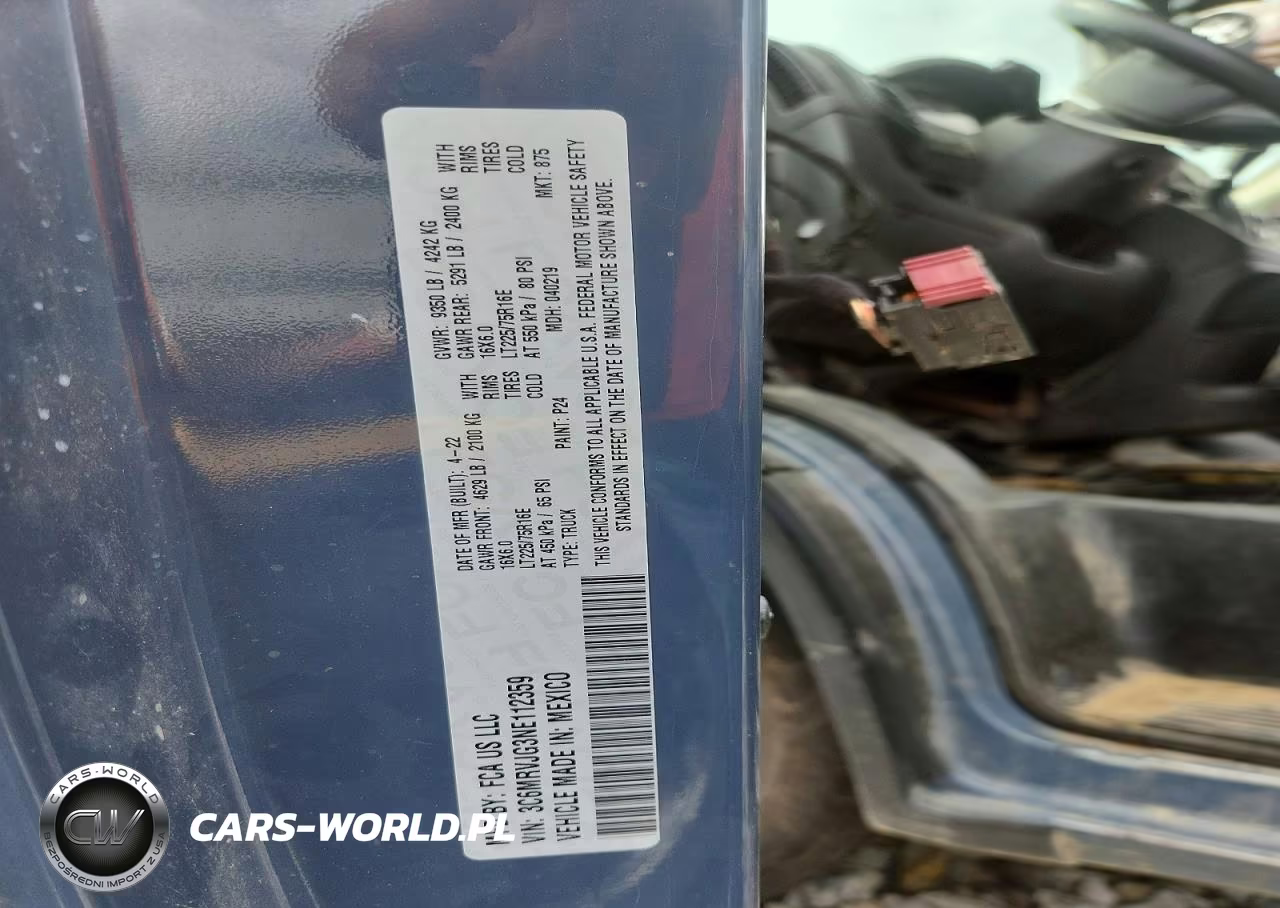 2022 Ram Promaster 3500 3500 High VIN:3C6MRVJG3NE112359 - 12
