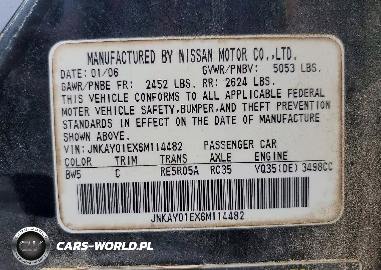2006 Infiniti M35 Base VIN:JNKAY01EX6M114482 - 12