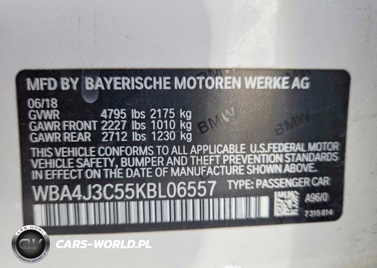 2019 BMW 430Xi Gran Coupe VIN:WBA4J3C55KBL06557 - 12
