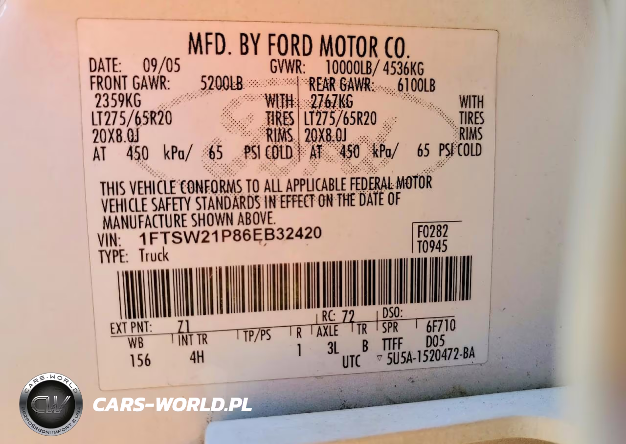2006 Ford F250 Super Duty VIN:1FTSW21P86EB32420 - 12