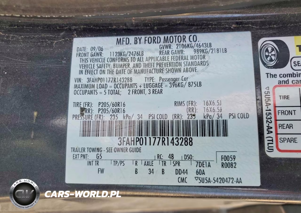 2007 Ford Fusion Se VIN:3FAHP01177R143288 - 12