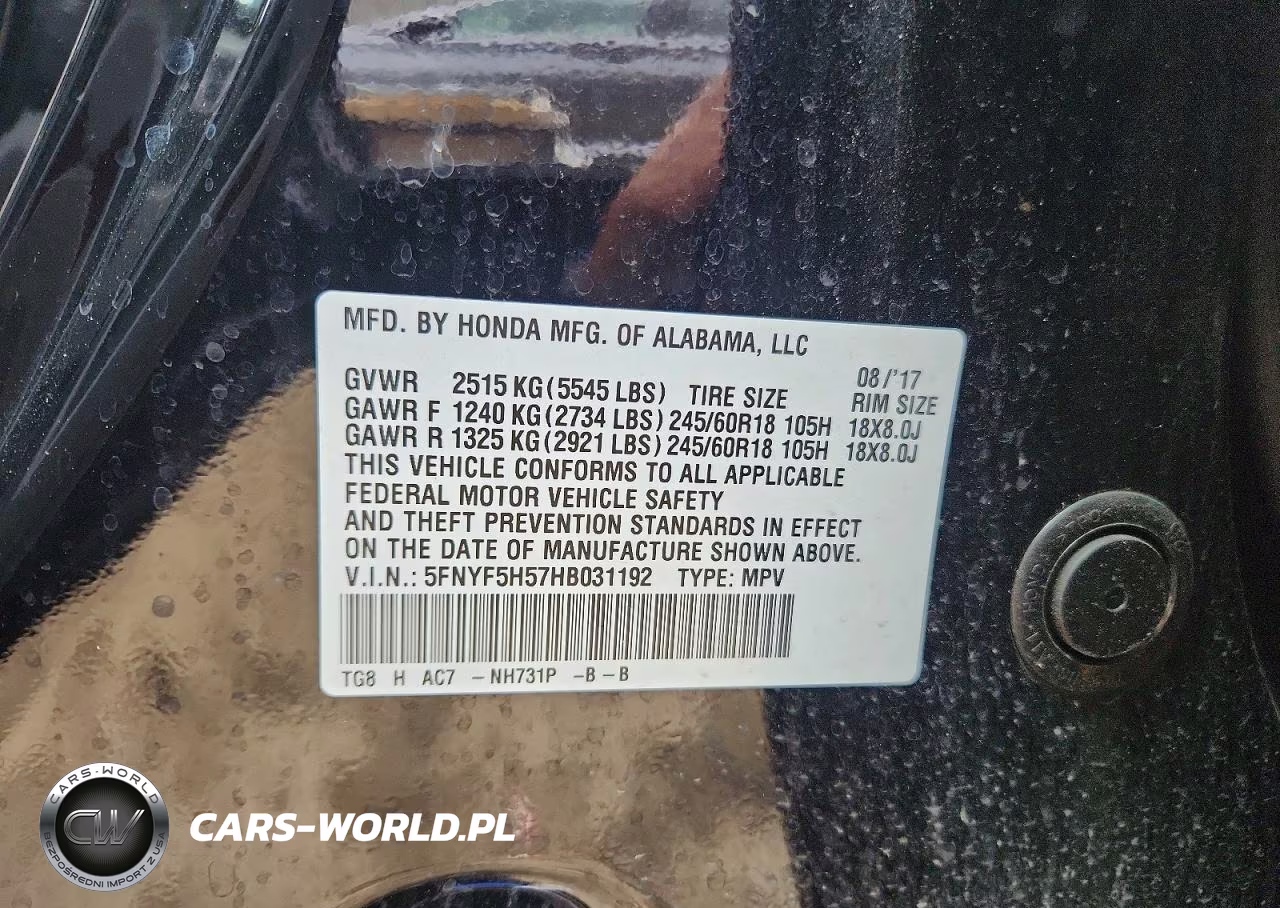 2017 Honda Pilot Exl VIN:5FNYF5H57HB031192 - 12