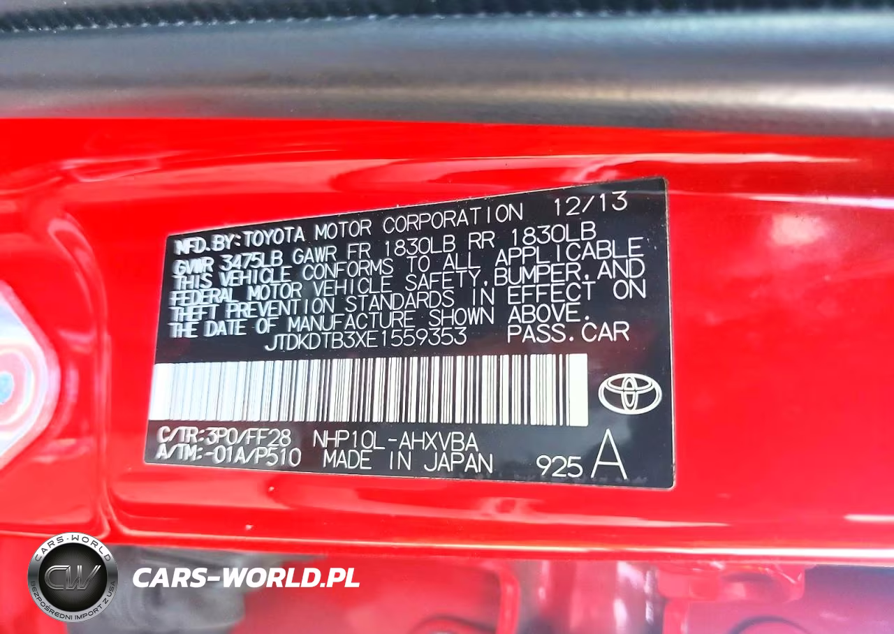 2014 Toyota Prius C Two VIN:JTDKDTB3XE1559353 - 13