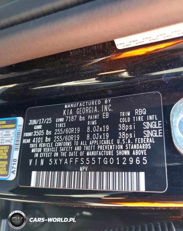 2026 Kia Ev9 Wind VIN:5XYAFFS55TG012965 - 13