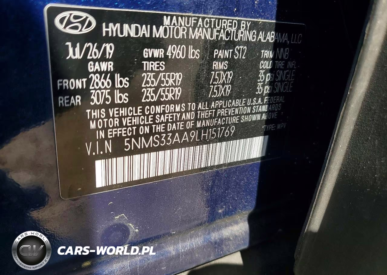 2020 Hyundai Santa Fe Sel 2.0T VIN:5NMS33AA9LH151769 - 13
