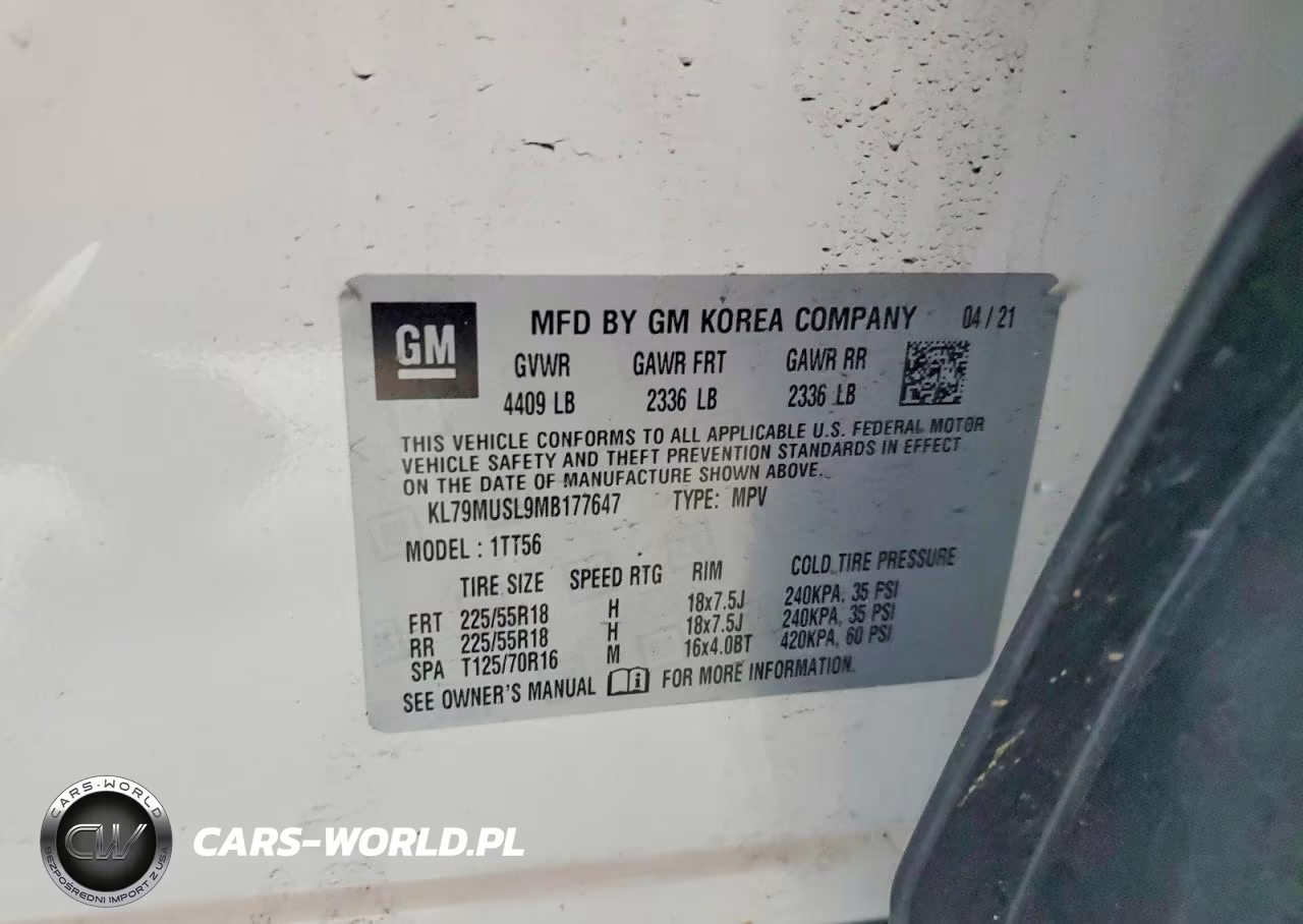 2021 Chevrolet Trailblazer Rs VIN:KL79MUSL9MB177647 - 13