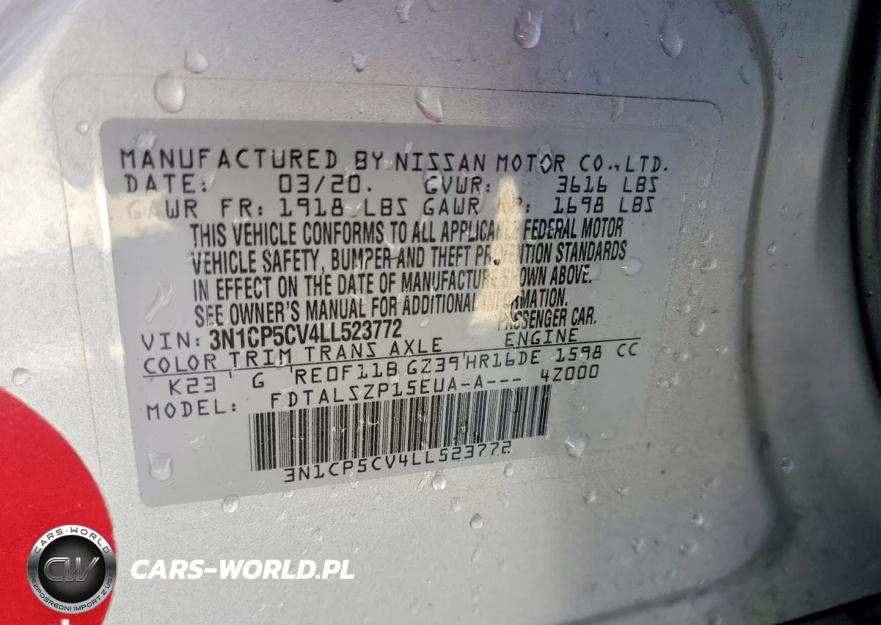 2020 Nissan Kicks Sv VIN:3N1CP5CV4LL523772 - 12