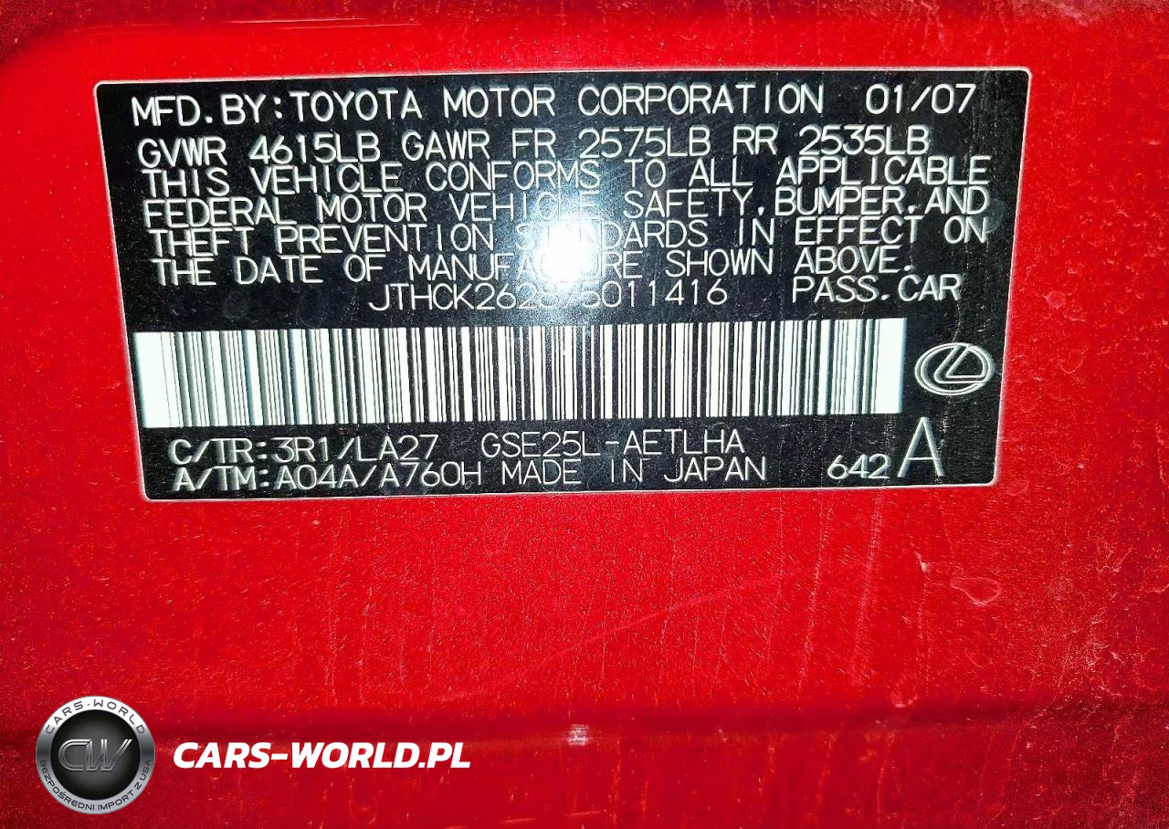 2007 Lexus Is 250 VIN:JTHCK262875011416 - 13