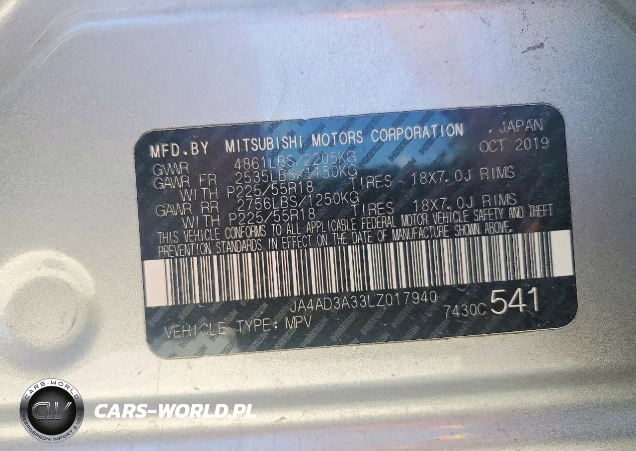 2020 Mitsubishi Outlander Se VIN:JA4AD3A33LZ017940 - 13
