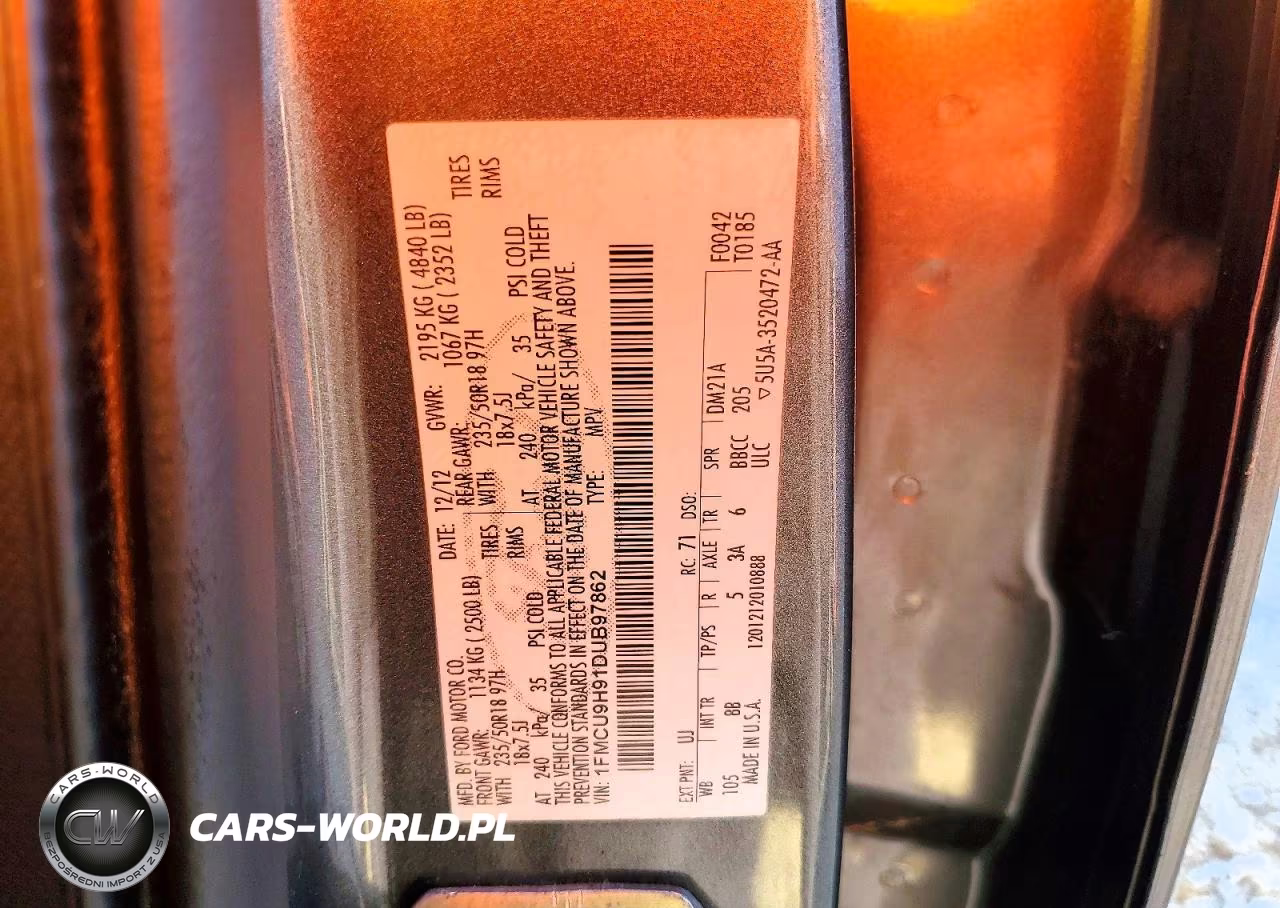 2013 Ford Escape Sel VIN:1FMCU9H91DUB97862 - 13