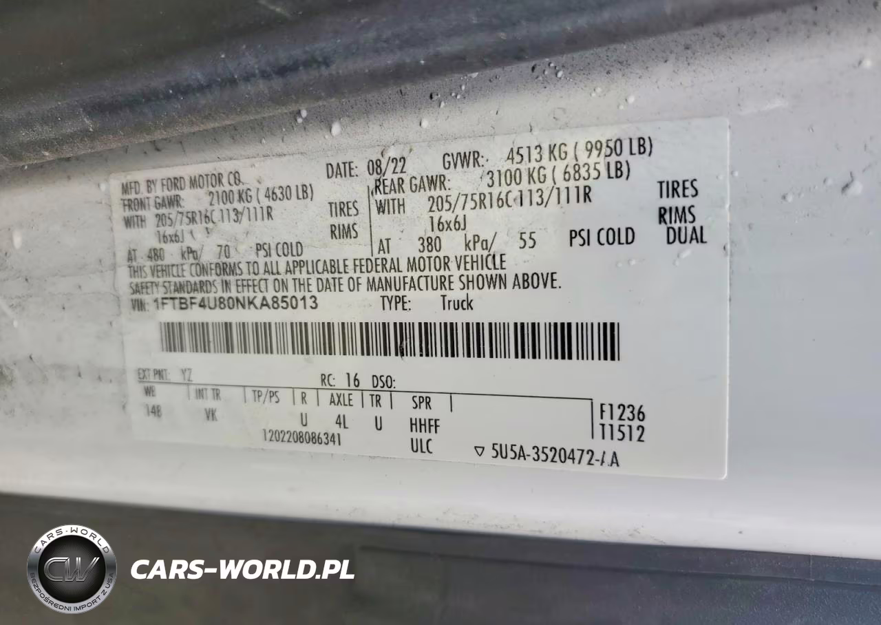 2022 Ford Transit T-350 Hd VIN:1FTBF4U80NKA85013 - 14