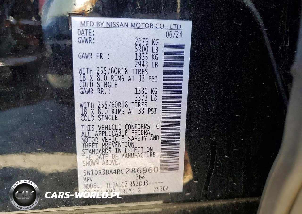 2024 Nissan Pathfinder Sv VIN:5N1DR3BA4RC286960 - 13