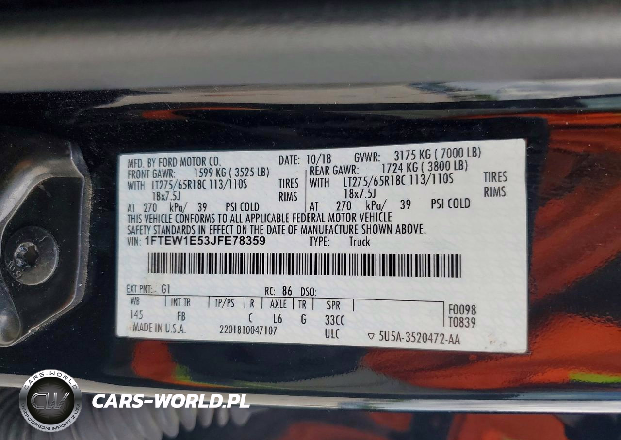 2018 Ford F150 Supercrew VIN:1FTEW1E53JFE78359 - 12